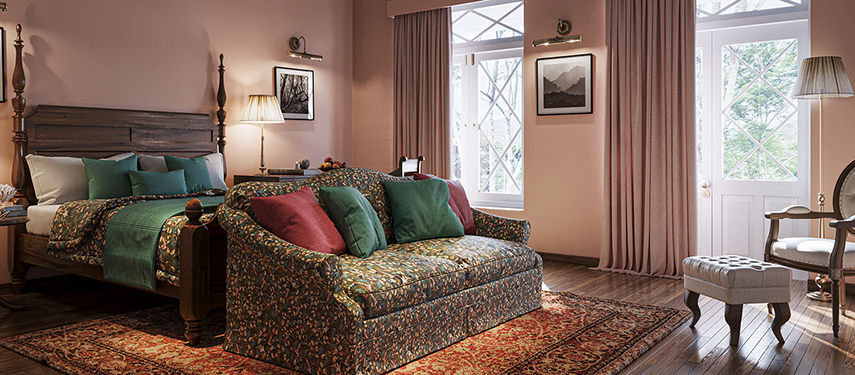 Opulent suite at Uga Halloowella, in Sri Lanka's hill country