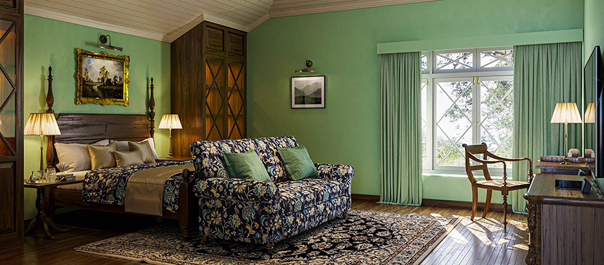 Opulent suite at Uga Halloowella, in Sri Lanka's hill country