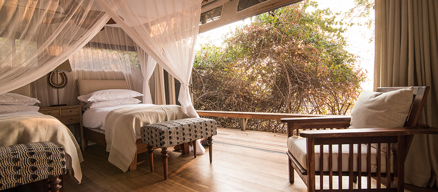 Luxury tented suite in Zimbabwe