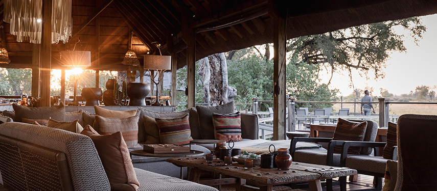 Lounge area at Chitabe Lediba safari Camp, Botswana