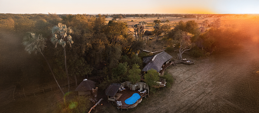 Aerial view of Chitabe Lediba Camp