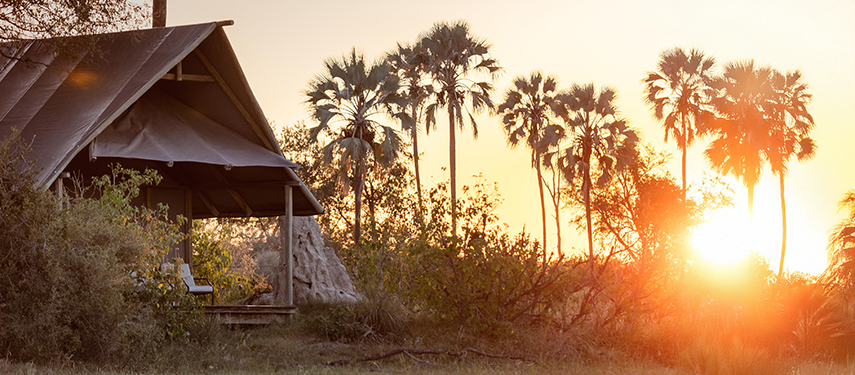 Chitabe Lediba safari Camp at sunset