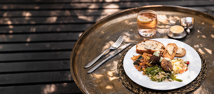 Meal at Chitabe safari Camp, Okavango Delta