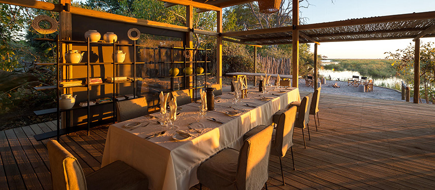 Linyanti Tented Camp dining area, Botswana