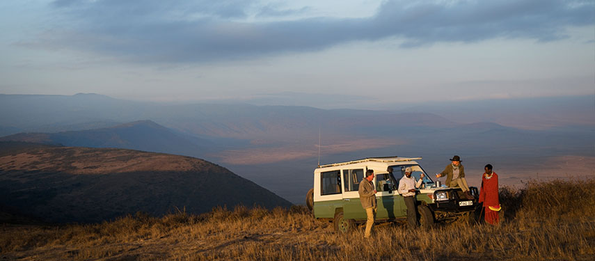 Sundowners over the highlands at Entamanu Ngorongoro