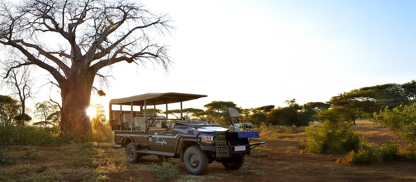 Sundowners served on safari in Zimbabwe