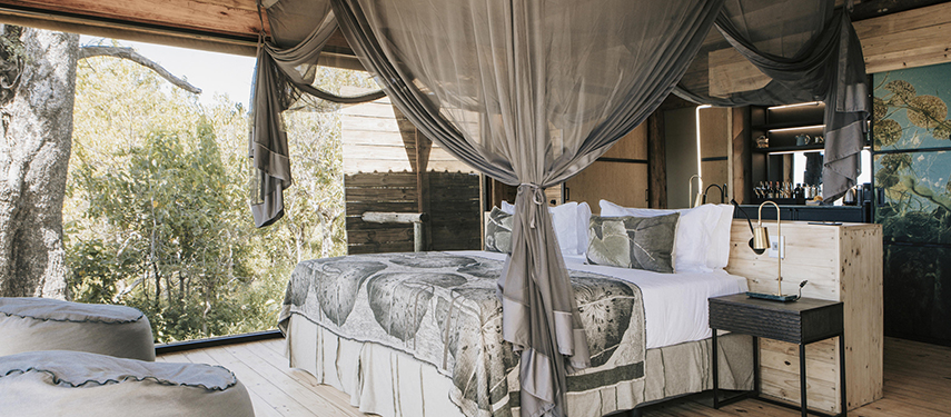 Opulent family suite at Vumbura Plains safari lodge in Botswana's Okavango Delta