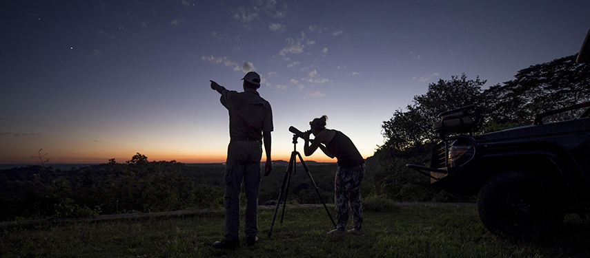 People stargazing after sunset in Zimbabwe