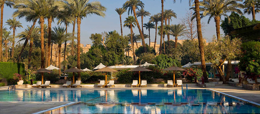 Colonial glamour by the pool at Sofitel Winter Palace Luxor