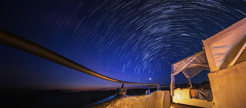 Starbed at night at Puku Ridge, South Luangwa National Park