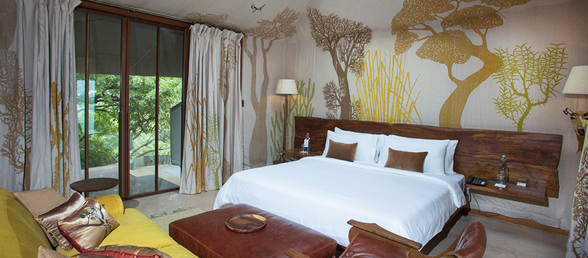 Glamping at RAAS Chhatrasagar, positioned on a quaint dam wall and lake in rural Rajasthan