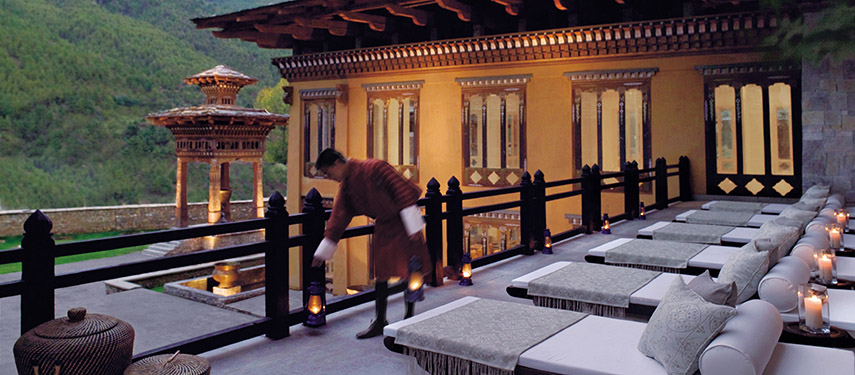 The Taj Tashi Hotel offers luxurious facilities and warm Bhutanese hospitality.