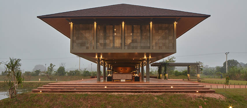 Overlook Sigiriya Rock Fortress right from the property at Water Garden Sigiriya