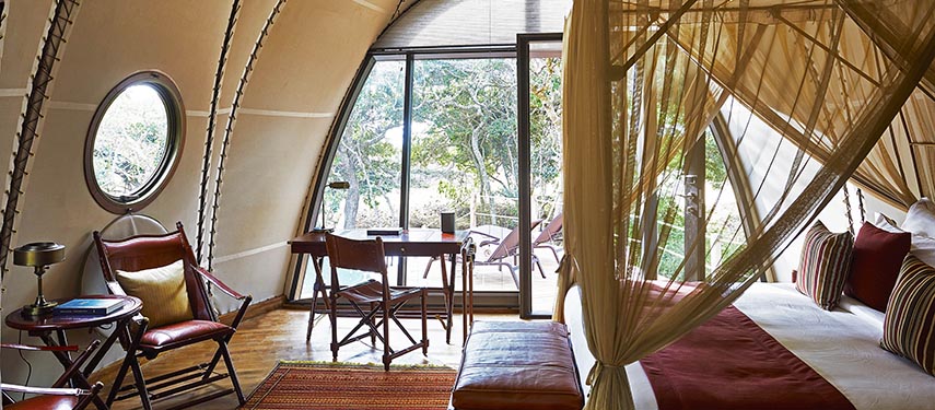 Canvassed luxury awaits on the edge of Yala National Park at Wild Coast Tented Lodge