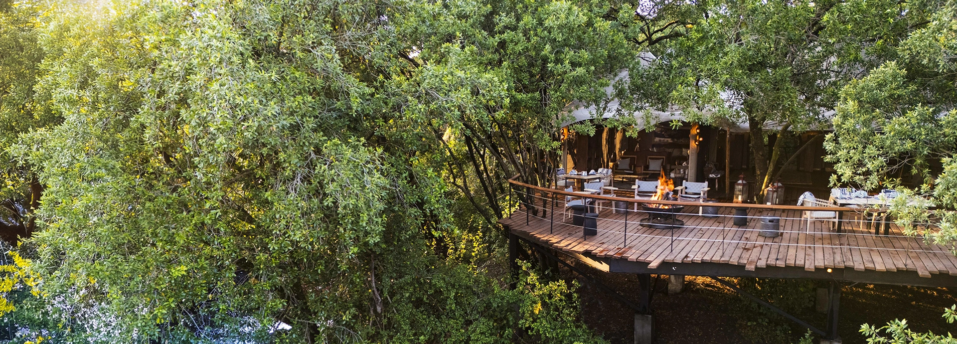 An elevated view of Mara Toto Tree Camp in Kenya