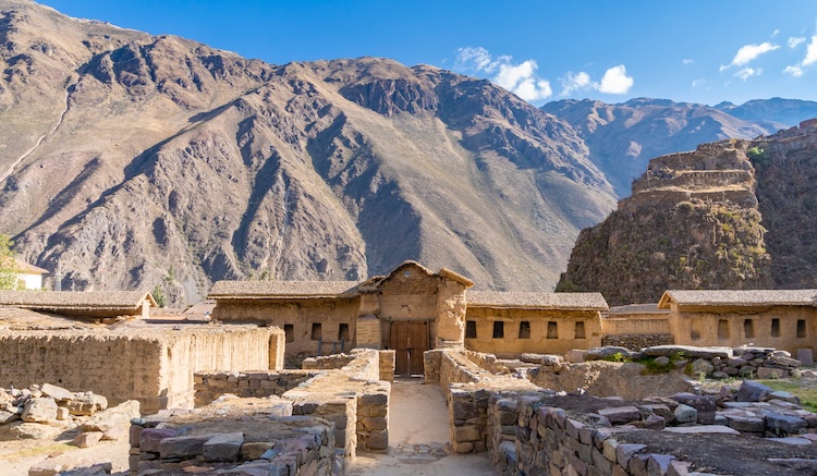 View of Ollantaytambo Ruins in Sacred Valley of Peru