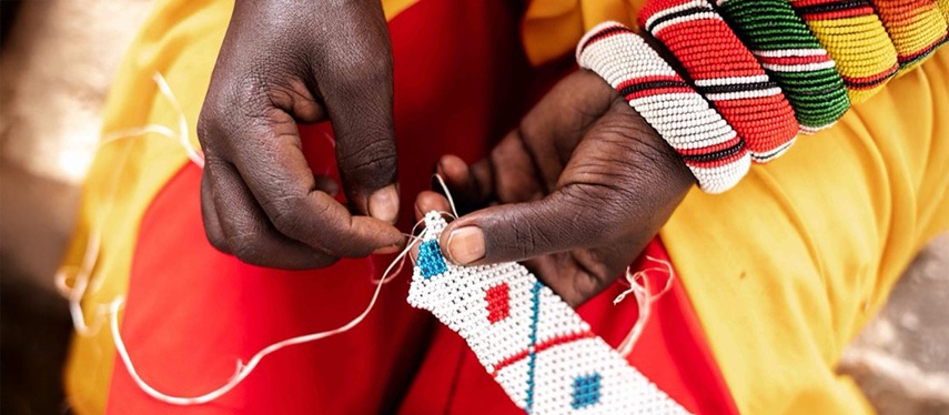 African Beadwork Handicraft Colorful Bracelets Samburu Kenya