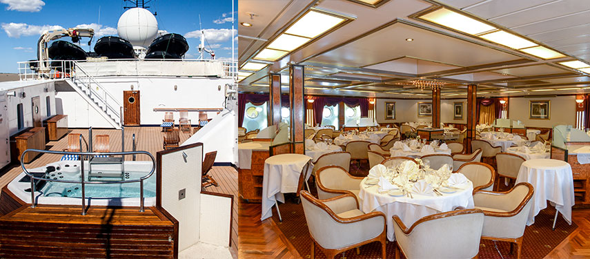 Scenes from aboard a luxury Antarctica cruise ship
