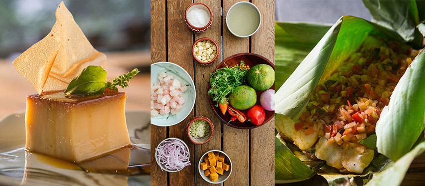 A selection of gourmet food aboard the Aqua Nera luxury Amazon River cruise