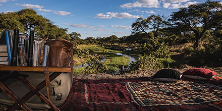reading lounge on safari in Botswana