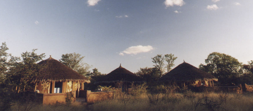 Sleep in a hut at Planet Baobab in the Makgadikgadi Pans