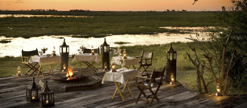 Relax with sundowners at Zarafa looking over the Selinda Reserve in Botswana