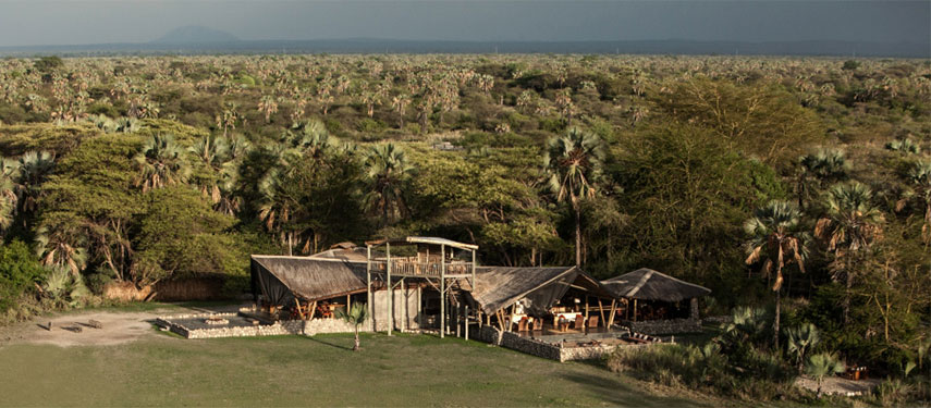Aerial view of Chem Chem lodge in Tanzania