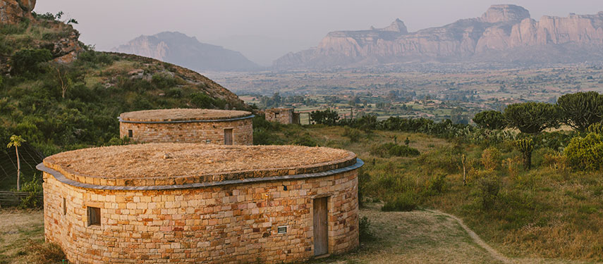 Gheralta Lodge in the heart of Tigrai in northern Ethiopia with views to the Gheralta mountains