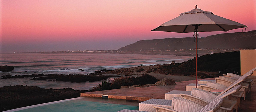 Enjoy pink sunsets in the pool overlooking the ocean at Birkenhead House