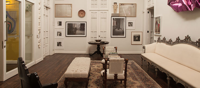 Chic classical interior of Hotel B in Lima, Peru.