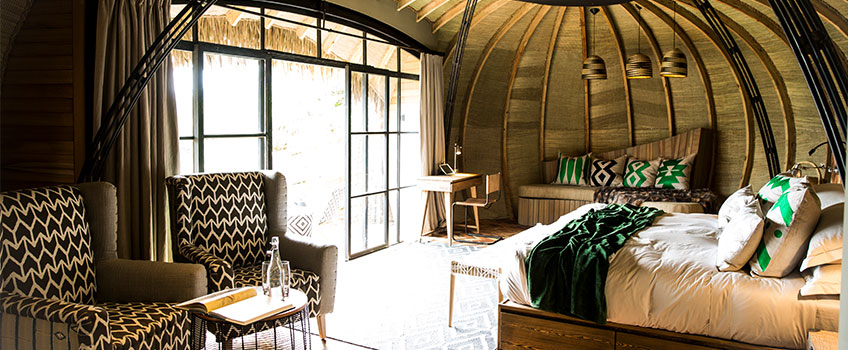 Luxurious suite at Bisate Lodge - the perfect base camp for gorilla safaris