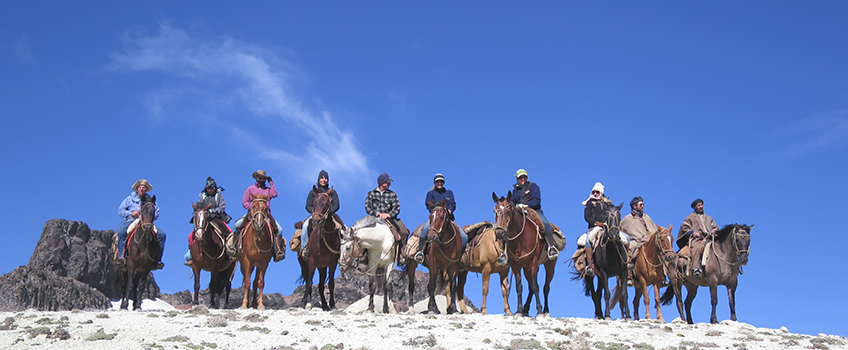 visitors riding with Jakob von Plessen through the wilderness of Argentina