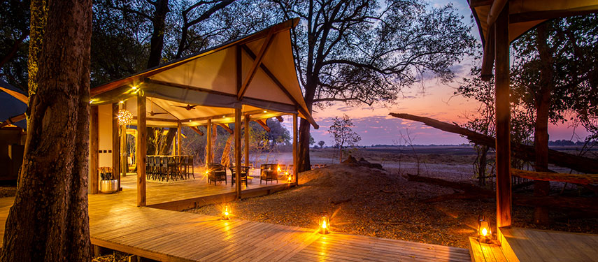 A fine spot for sunset in the wilderness at Kwando Kwara