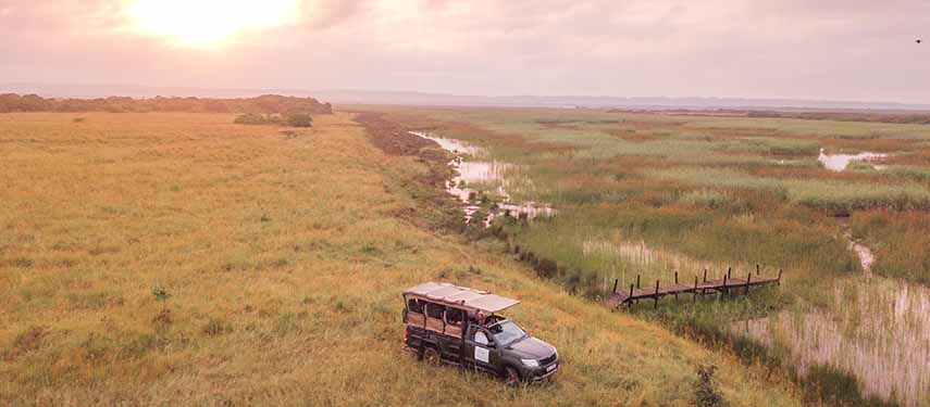 Game drive deep into the Makakatana wetlands at Makakatana Bay Lodge in South Africa