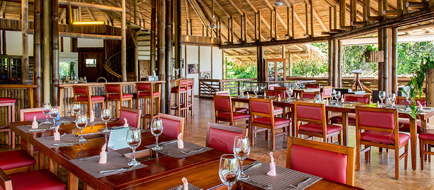 Dining room at La Selva hotel, Ecuador