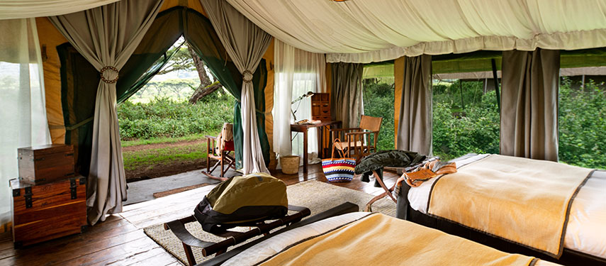 Lemala Ngorongoro Camp Twin Room View