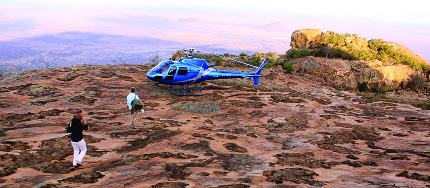 Explore the Lewa Wildlife Conservancy in style by helicopter at Sirikoi