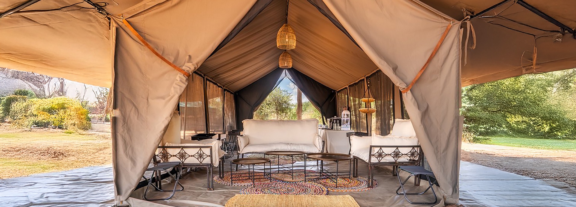 Luxury safari camping Tent Interior Samburu Kenya Sarara Wilderness Camp