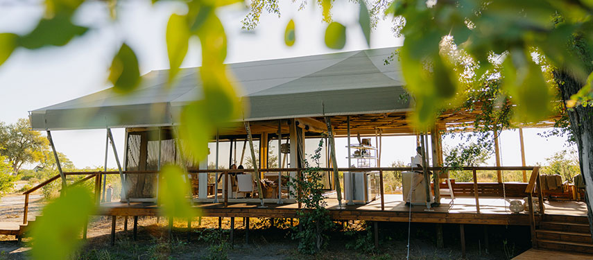 Dining area at Mokete safari camp in Botswana