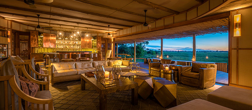 Elegant dining area at Mombo Camp Botswana