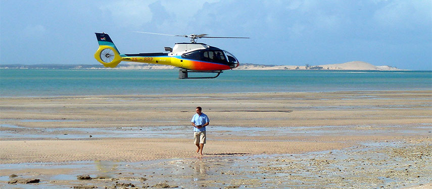 Azura Benguerra in Mozambique is best accessed by helicopter