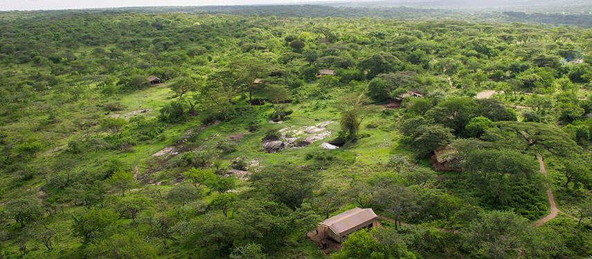Aerial views of Mwiba Tented Camp