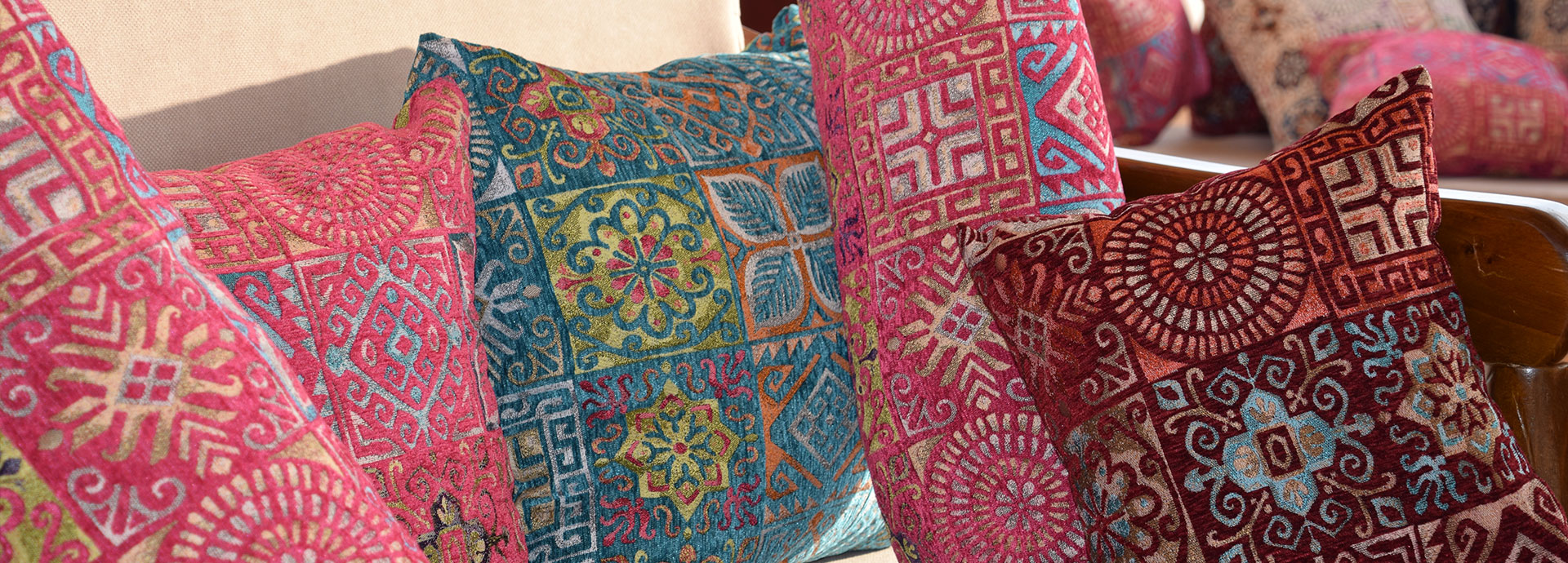 Textiles on Sunset Queeny of the Nile traditional dahabeya in Egypt