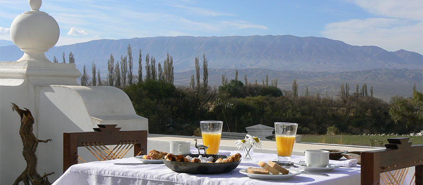 Enjoy breakfast overlooking the valley at El Manantial del Silencio