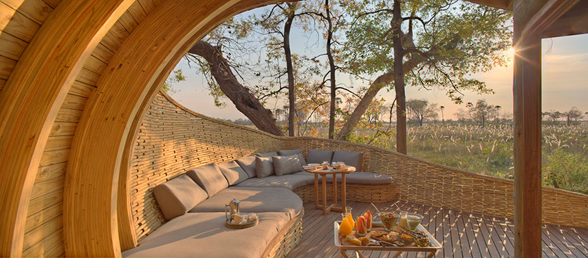 Enjoy outdoor dining from the privacy of your room with views to match at Sandibe