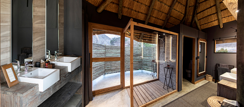 Serra Cafema lodge's luxurious en suite bathroom