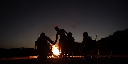 Silhouette People Campfire Night Sky Outdoors Samburu Kenya