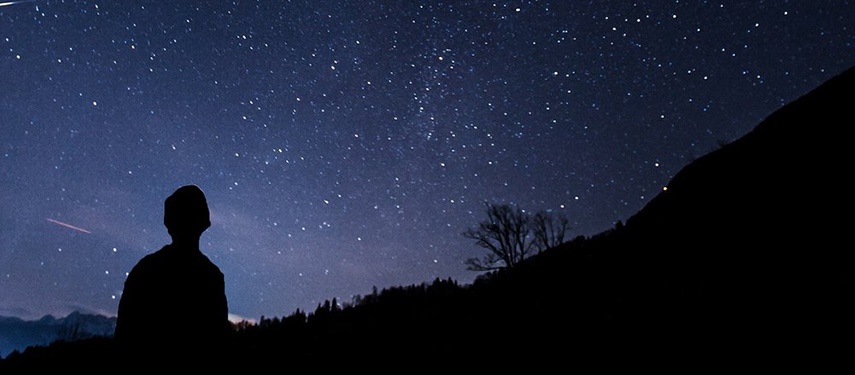Silhouette Stargazing Night Sky Mountains in Kenya