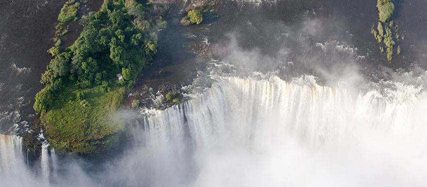 Amazing aerial view of Mosi-oa-Tunya, Victoria Falls