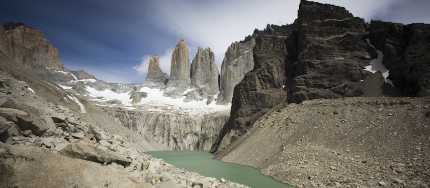 The three peaks, or 'blue towers' of Patagonia's Torres del Paine